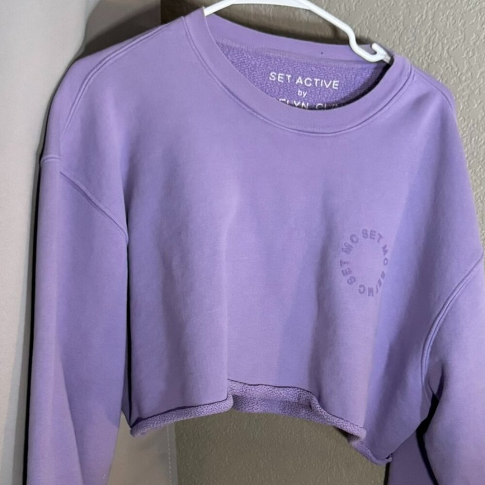 Set Active by Madeline Cline LA violet cropped sweatshirt size M